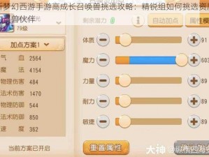 解析梦幻西游手游高成长召唤兽挑选攻略：精锐组如何挑选资质卓越的灵兽伙伴