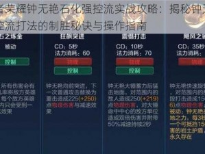 王者荣耀钟无艳石化强控流实战攻略：揭秘钟无艳强控流打法的制胜秘诀与操作指南