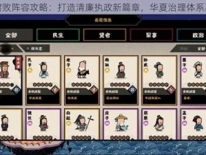 无悔华夏低腐败阵容攻略：打造清廉执政新篇章，华夏治理体系高效构建之道