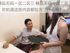 精品无码一区二区三 精品无码一区二区三：你知道这些内容都包含了什么吗？