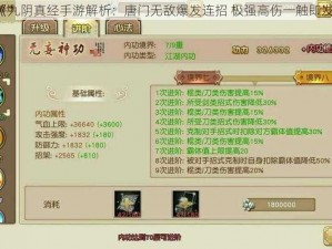 《九阴真经手游解析：唐门无敌爆发连招 极强高伤一触即发》