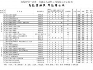 危险货物一览表：关键品名详解与风险警示标识指南