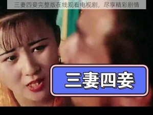 三妻四妾完整版在线观看电视剧，尽享精彩剧情