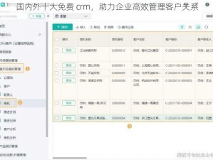 国内外十大免费 crm，助力企业高效管理客户关系