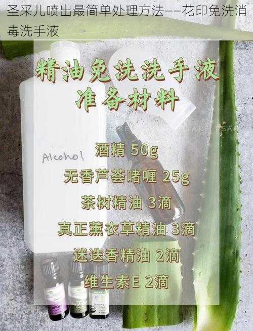 圣采儿喷出最简单处理方法——花印免洗消毒洗手液