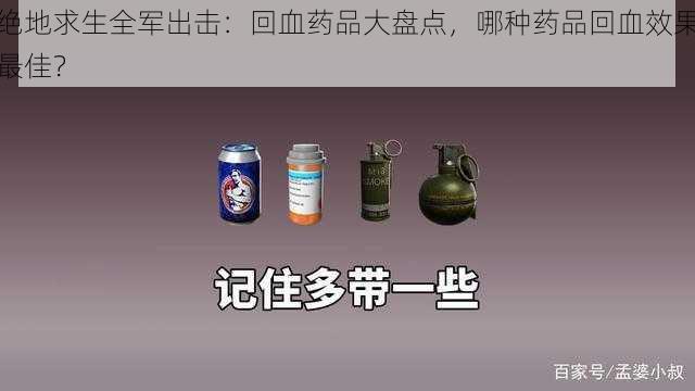 绝地求生全军出击：回血药品大盘点，哪种药品回血效果最佳？