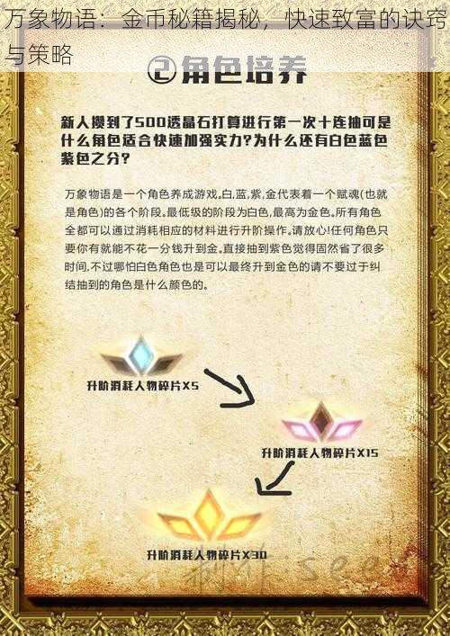 万象物语：金币秘籍揭秘，快速致富的诀窍与策略