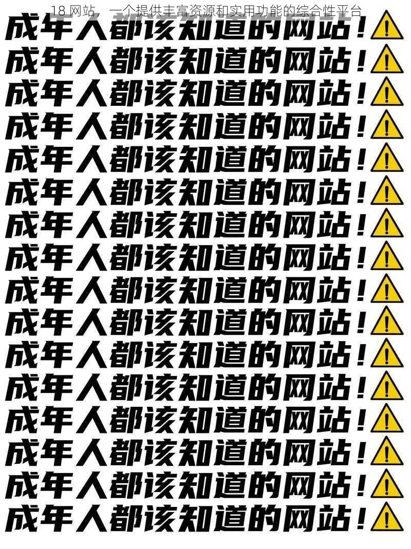 18 网站，一个提供丰富资源和实用功能的综合性平台