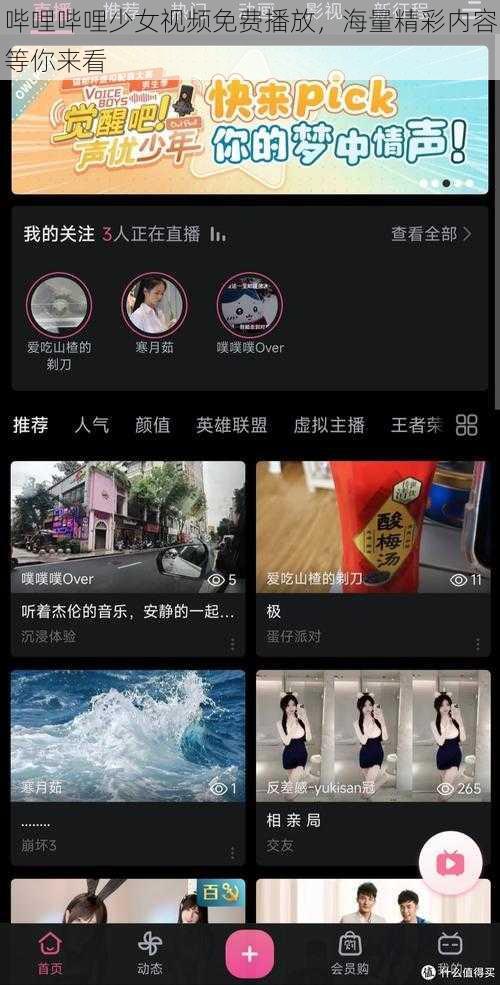 哔哩哔哩少女视频免费播放，海量精彩内容等你来看