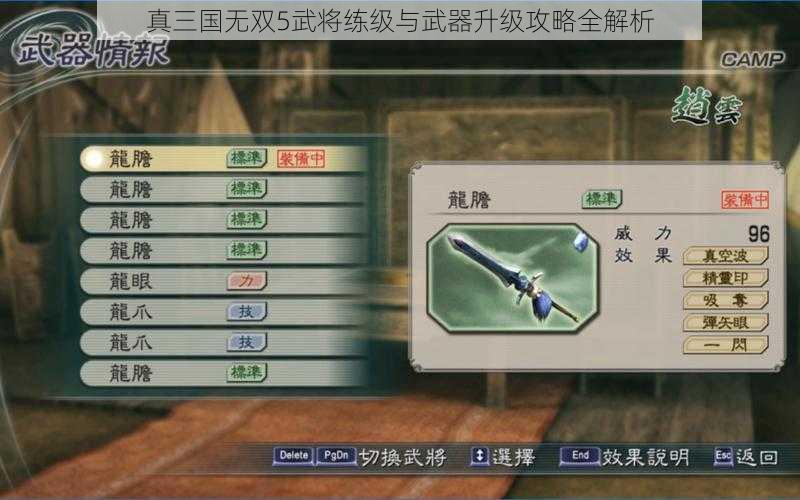 真三国无双5武将练级与武器升级攻略全解析