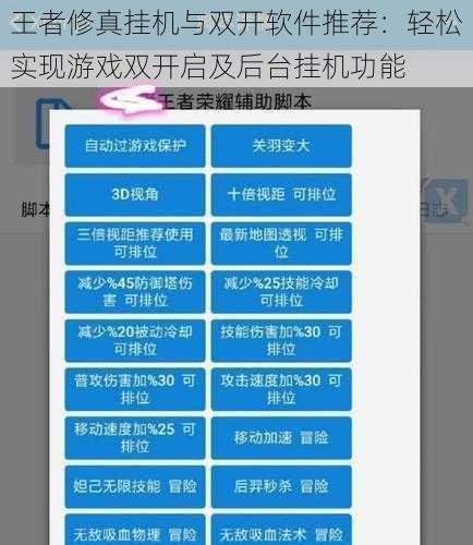 王者修真挂机与双开软件推荐：轻松实现游戏双开启及后台挂机功能