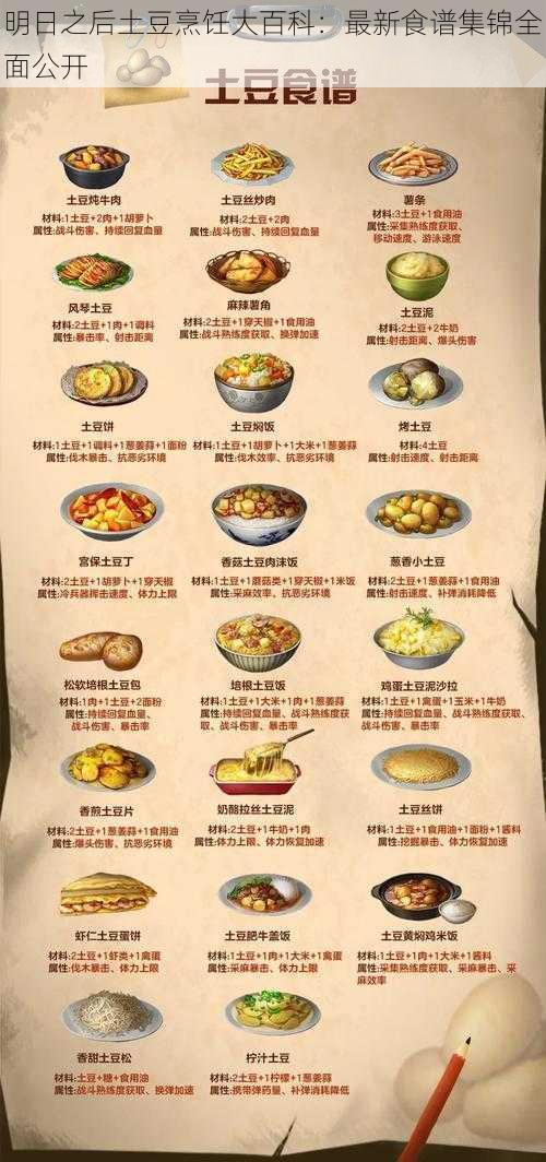 明日之后土豆烹饪大百科：最新食谱集锦全面公开