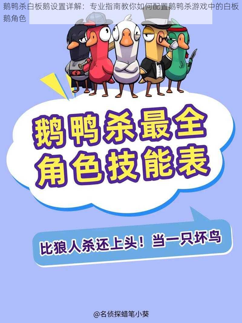 鹅鸭杀白板鹅设置详解：专业指南教你如何配置鹅鸭杀游戏中的白板鹅角色