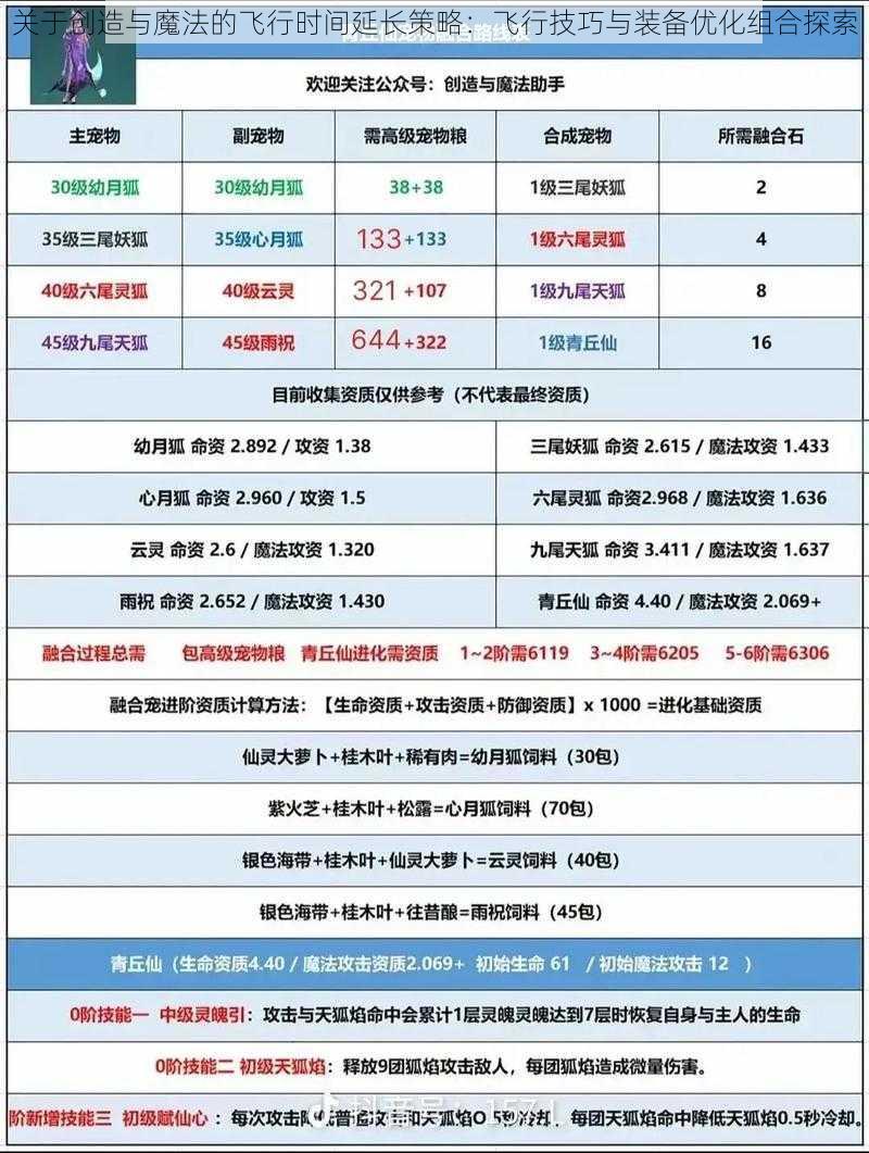 关于创造与魔法的飞行时间延长策略：飞行技巧与装备优化组合探索