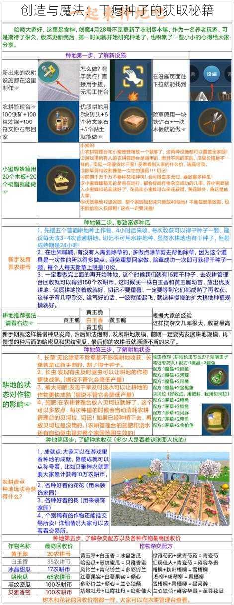 创造与魔法：干瘪种子的获取秘籍