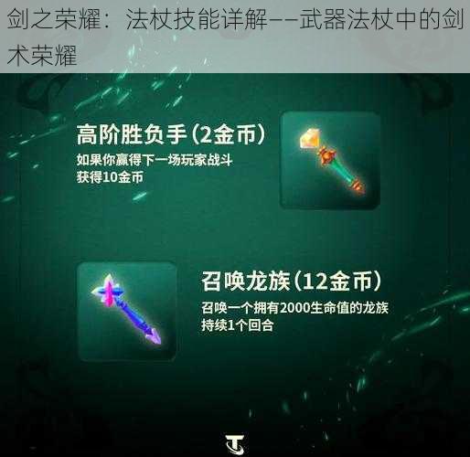 剑之荣耀：法杖技能详解——武器法杖中的剑术荣耀