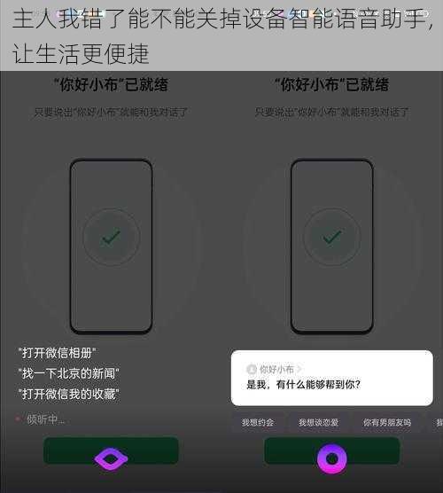 主人我错了能不能关掉设备智能语音助手，让生活更便捷