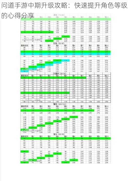 问道手游中期升级攻略：快速提升角色等级的心得分享