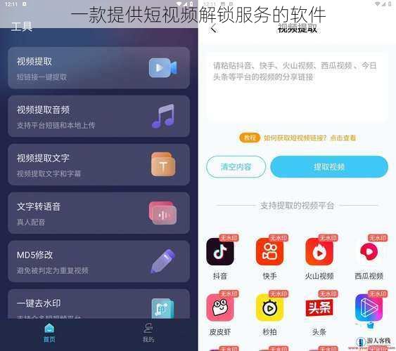 一款提供短视频解锁服务的软件