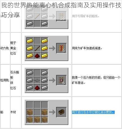 我的世界热能离心机合成指南及实用操作技巧分享