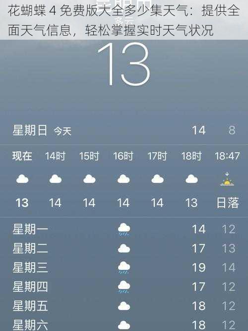 花蝴蝶 4 免费版大全多少集天气：提供全面天气信息，轻松掌握实时天气状况