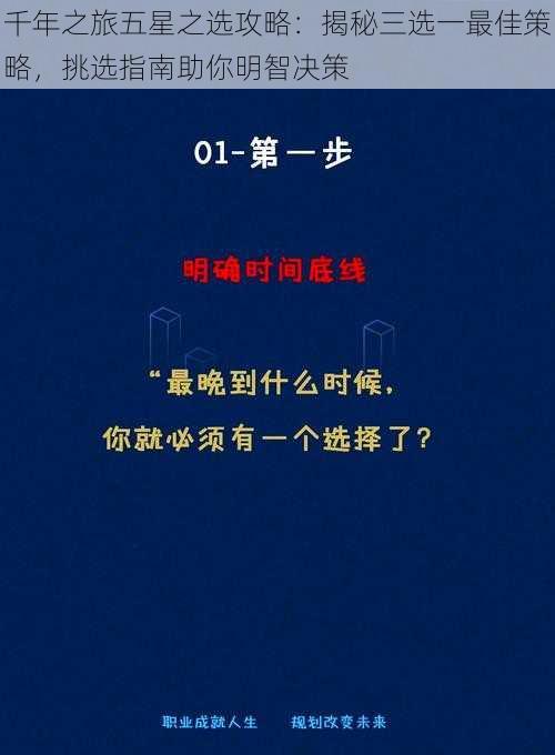 千年之旅五星之选攻略：揭秘三选一最佳策略，挑选指南助你明智决策