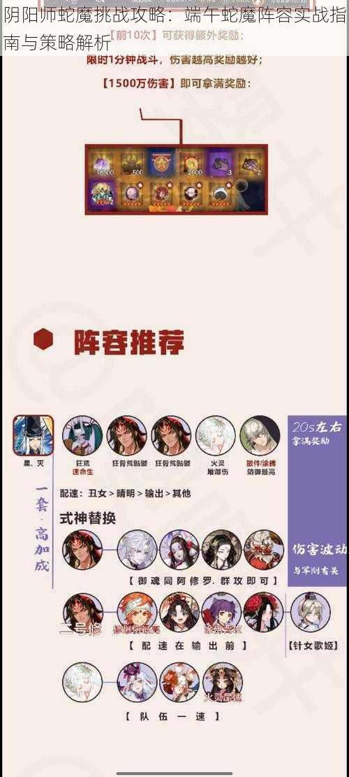 阴阳师蛇魔挑战攻略：端午蛇魔阵容实战指南与策略解析