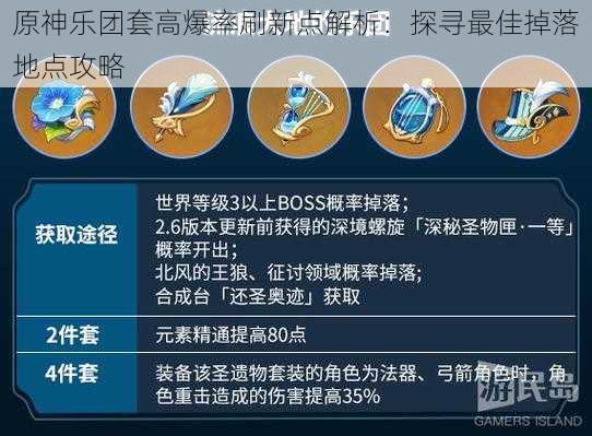 原神乐团套高爆率刷新点解析：探寻最佳掉落地点攻略