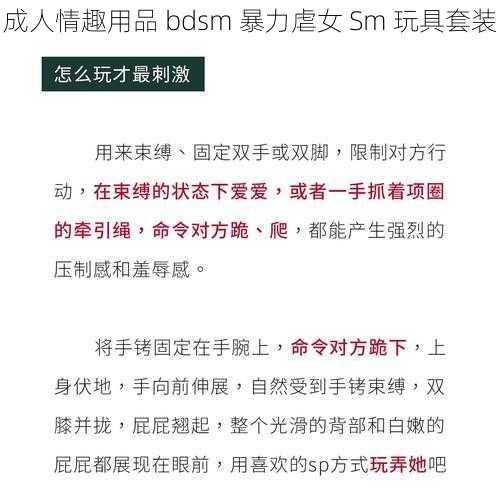 成人情趣用品 bdsm 暴力虐女 Sm 玩具套装