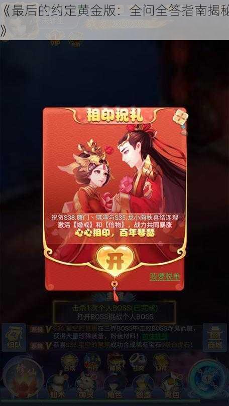 《最后的约定黄金版：全问全答指南揭秘》