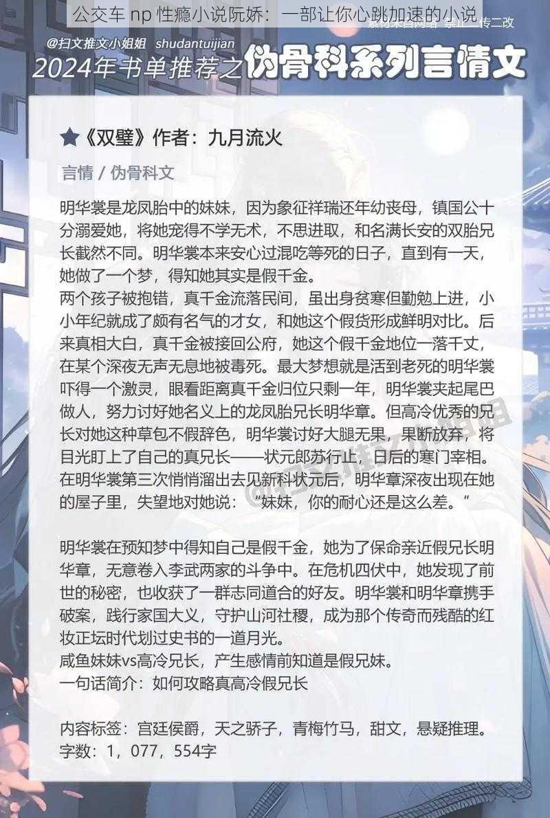 公交车 np 性瘾小说阮娇：一部让你心跳加速的小说