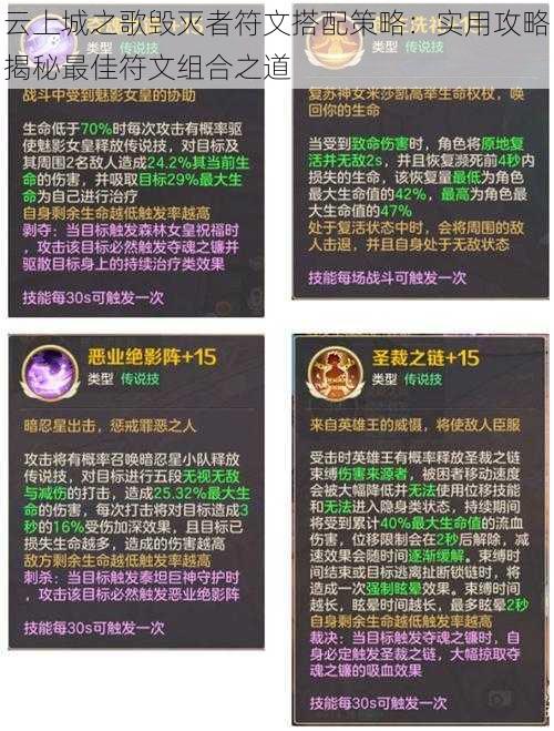 云上城之歌毁灭者符文搭配策略：实用攻略揭秘最佳符文组合之道