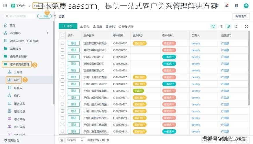 日本免费 saascrm，提供一站式客户关系管理解决方案