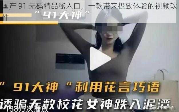 国产 91 无码精品秘入口，一款带来极致体验的视频软件