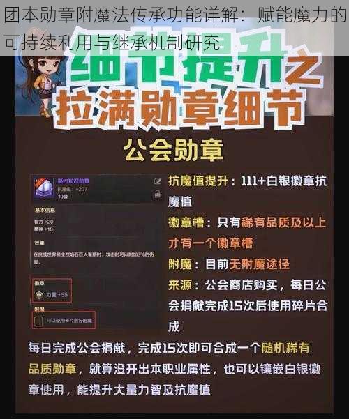 团本勋章附魔法传承功能详解：赋能魔力的可持续利用与继承机制研究