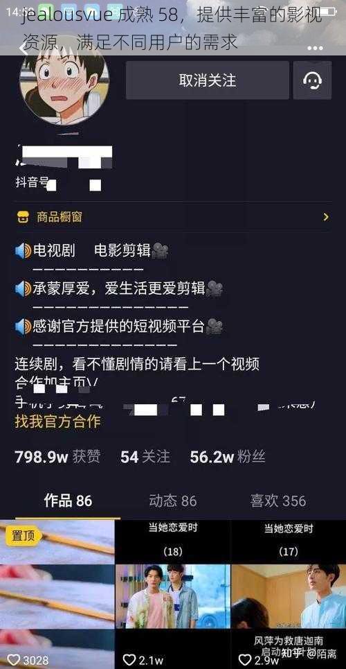 jealousvue 成熟 58，提供丰富的影视资源，满足不同用户的需求