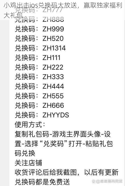 小鸡出击ios兑换码大放送，赢取独家福利大礼包