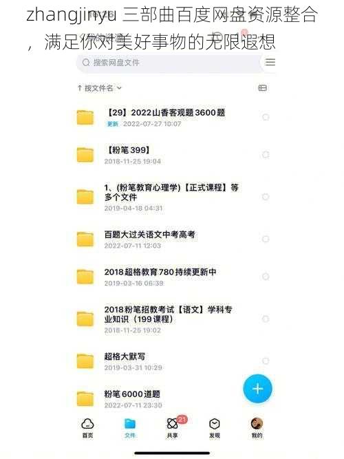 zhangjinyu 三部曲百度网盘资源整合，满足你对美好事物的无限遐想