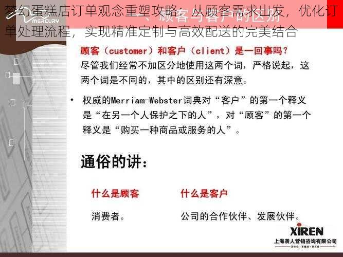 梦幻蛋糕店订单观念重塑攻略：从顾客需求出发，优化订单处理流程，实现精准定制与高效配送的完美结合