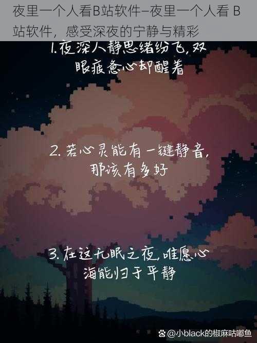 夜里一个人看B站软件—夜里一个人看 B 站软件，感受深夜的宁静与精彩