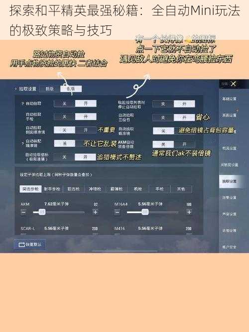 探索和平精英最强秘籍：全自动Mini玩法的极致策略与技巧