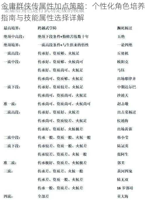 金庸群侠传属性加点策略：个性化角色培养指南与技能属性选择详解