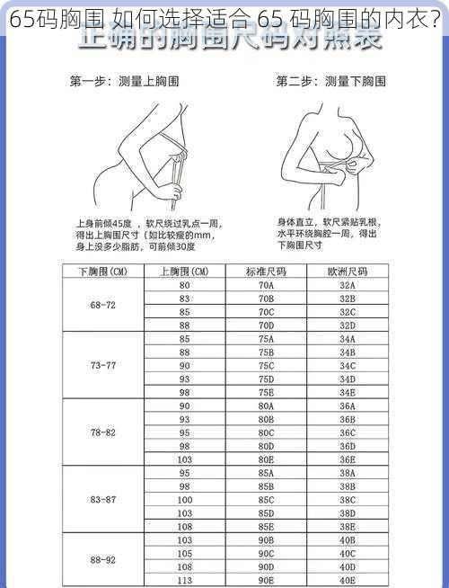 65码胸围 如何选择适合 65 码胸围的内衣？