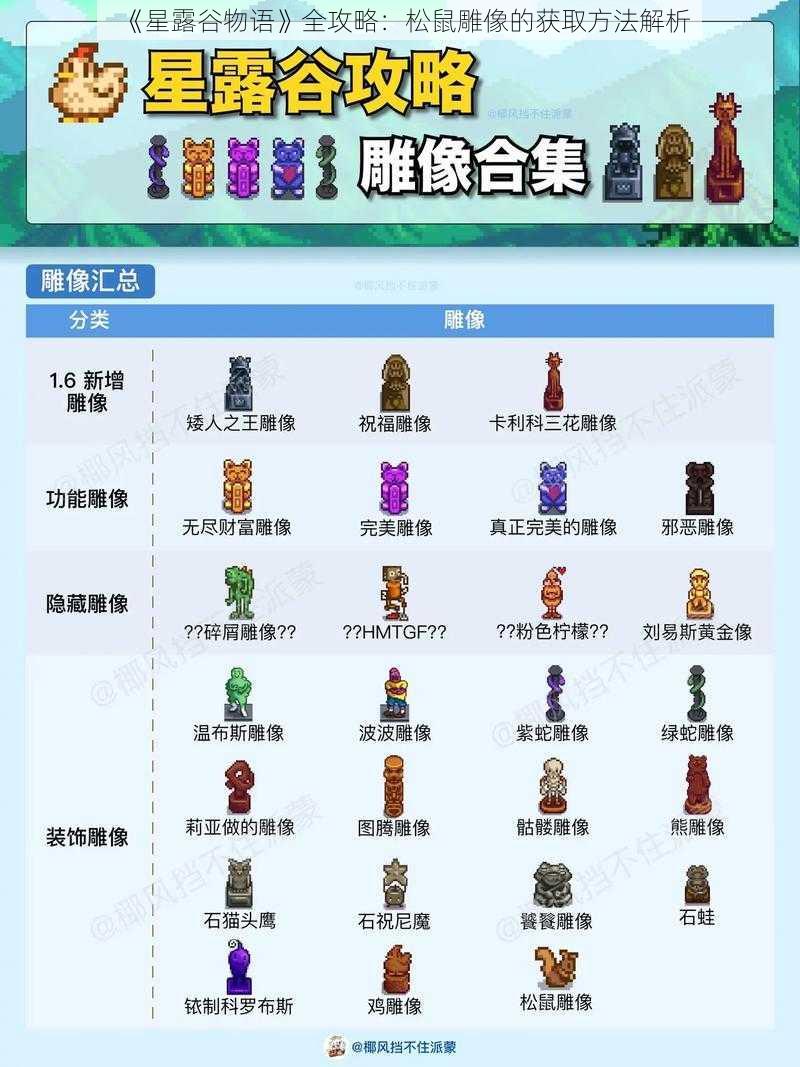 《星露谷物语》全攻略：松鼠雕像的获取方法解析