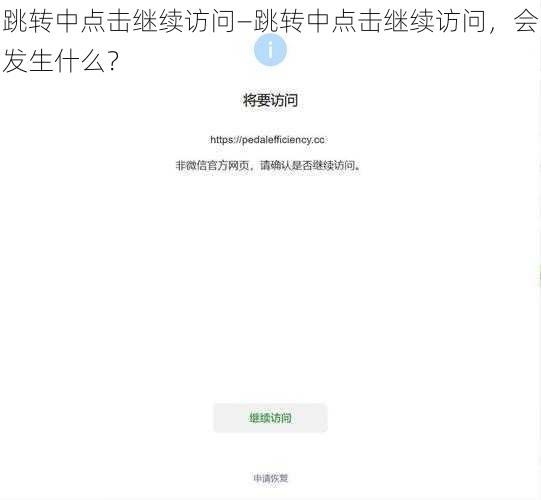 跳转中点击继续访问—跳转中点击继续访问，会发生什么？