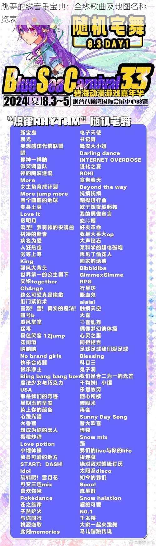 跳舞的线音乐宝典：全线歌曲及地图名称一览表