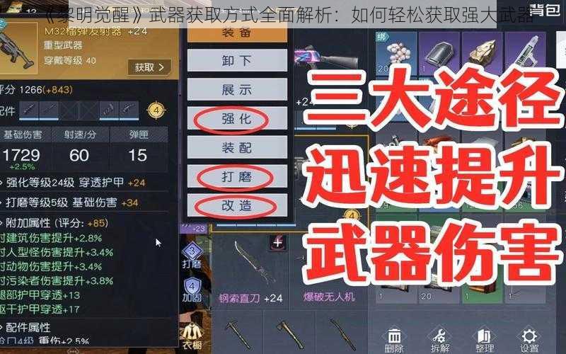 《黎明觉醒》武器获取方式全面解析：如何轻松获取强大武器