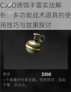 CSGO诱饵手雷实战解析：多功能战术道具的使用技巧与效果探讨