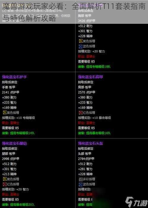 魔兽游戏玩家必看：全面解析T11套装指南与特色解析攻略